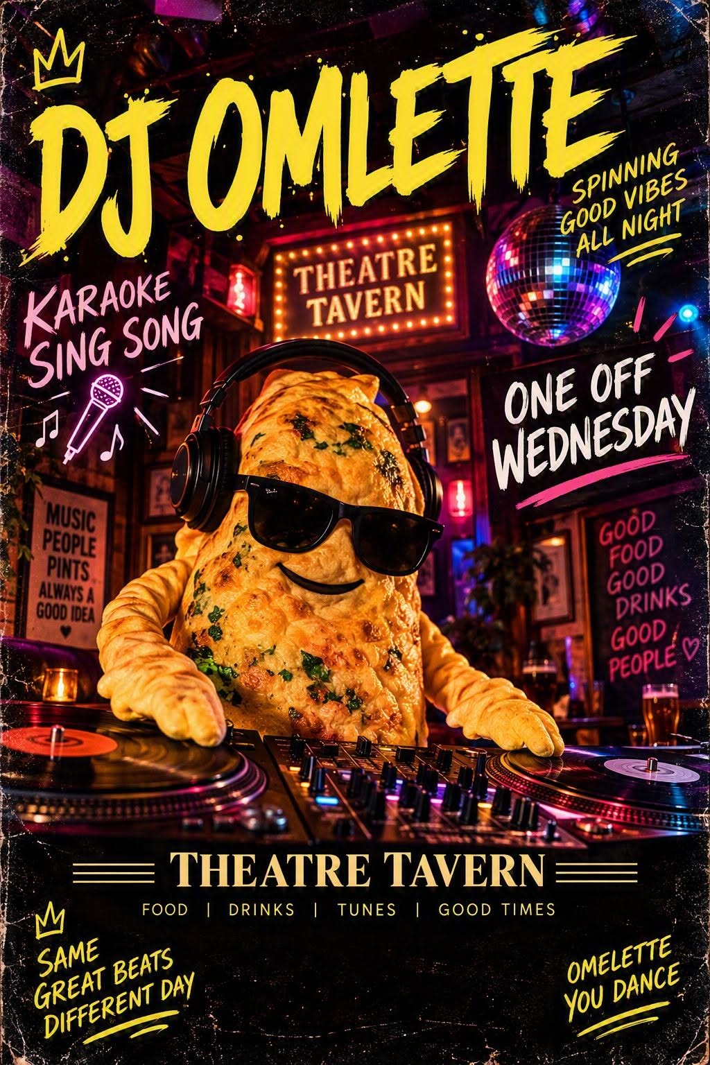 DJ Omlette karaoke at The Theatre Tavern